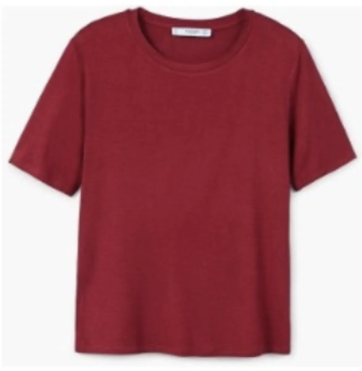 A muted dark-red plain t-shirt